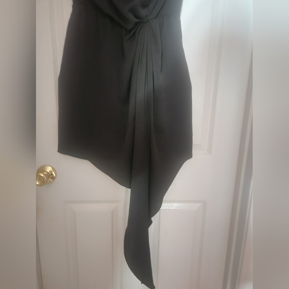 EXPRESS black Strapless twist front dress with dangling sash - Picture 4 of 8